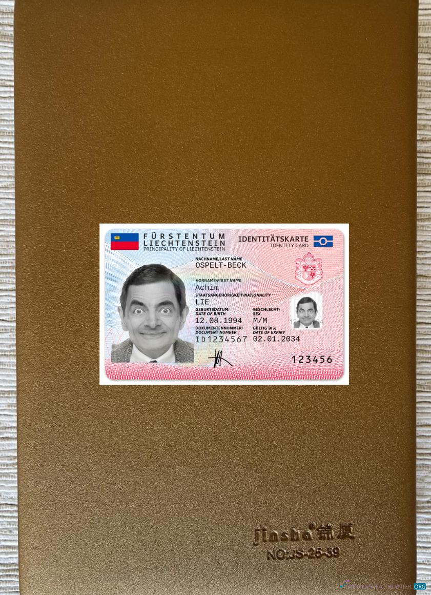 Download Liechtenstein ID card 2024 present photolook front Photoshop template